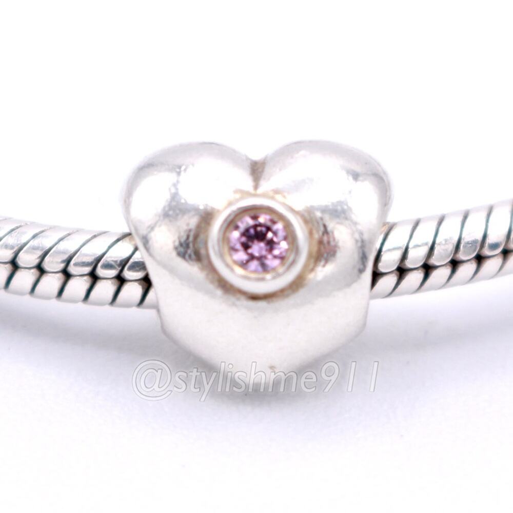 Authentic Pandora Heart Charm with Pink Zirconia - 790134PCZ